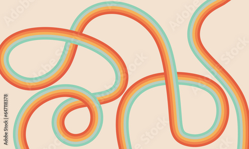Hand drawn vector illustration of abstract pastel groovy rainbow background. template for banner, concept design, social media, advertisements, presentations, poster, background, print