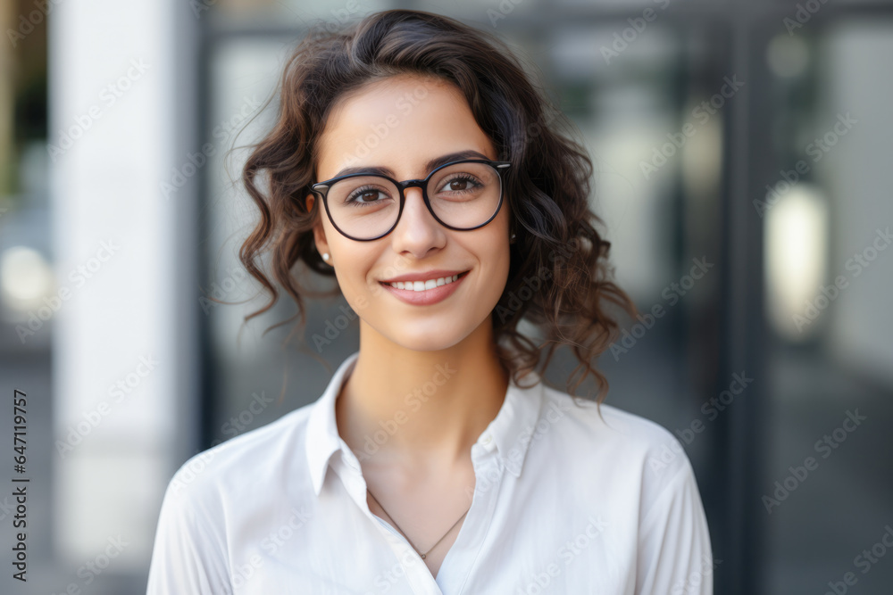 Young businesswoman with glasses