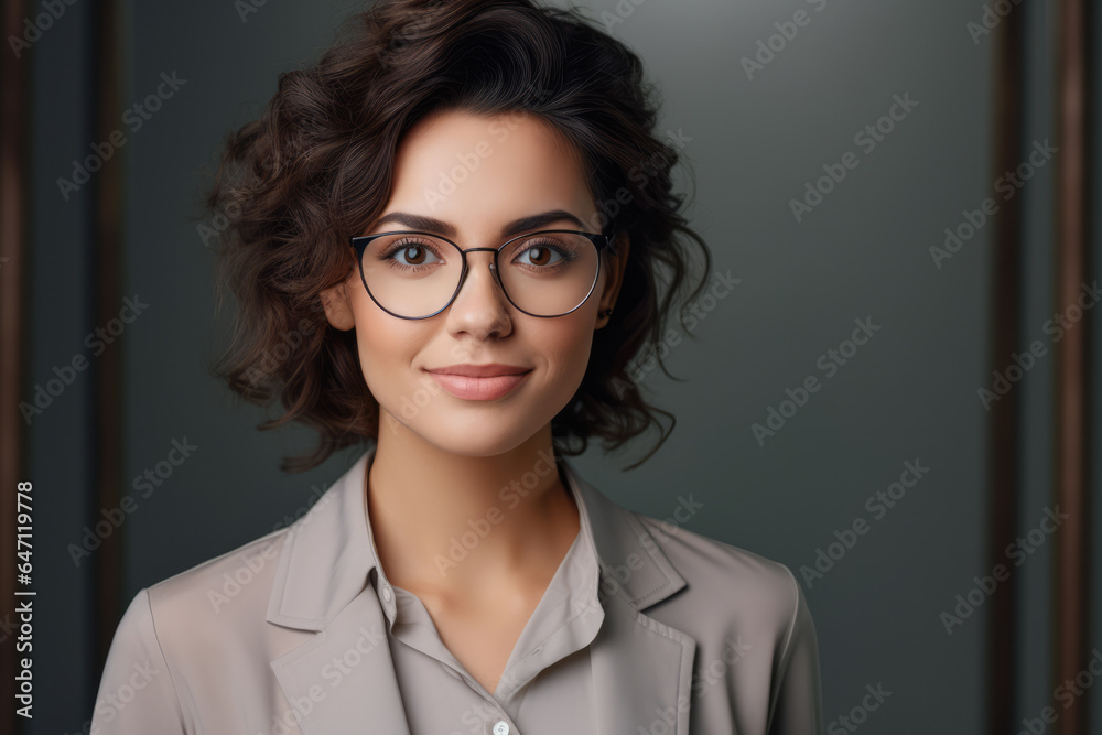 Young businesswoman with glasses