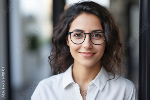 Young businesswoman with glasses