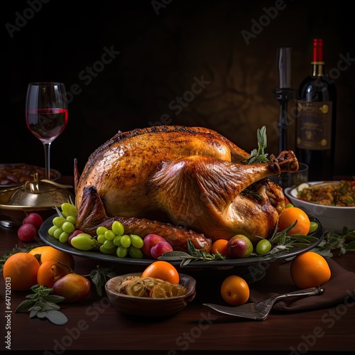 Thanksgiving turkey on the kitchentable - Food Photography  photo