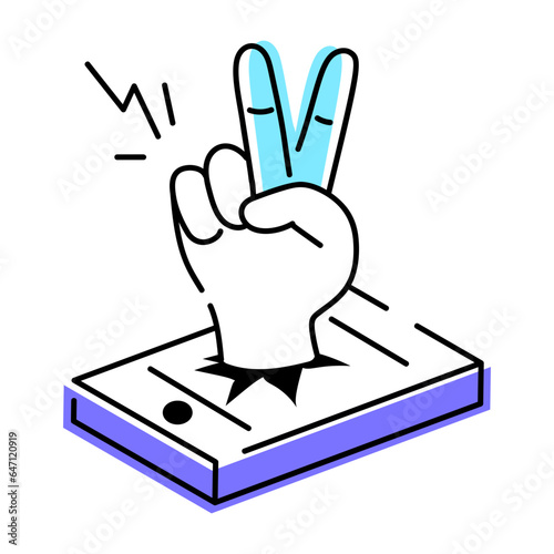 Yo sign hand drawn icon 