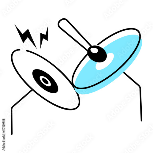 Modern hand drawn icon of drum plates  