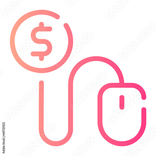 pay per click gradient icon