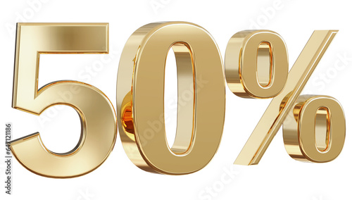 50 Percent off - 3d Gold Number Discount