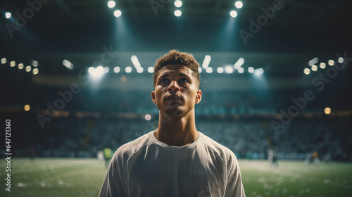Soccer's Center Stage: Standing Tall, Generative AI photo