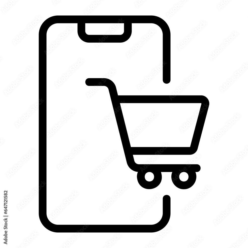 mobile shopping line icon mobile shopping line icon