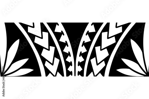 Wrap around arm polynesian tattoo design. Pattern aboriginal samoan. Vector illustration eps10.