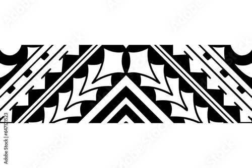 Wrap around arm polynesian tattoo design. Pattern aboriginal samoan. Vector illustration eps10.