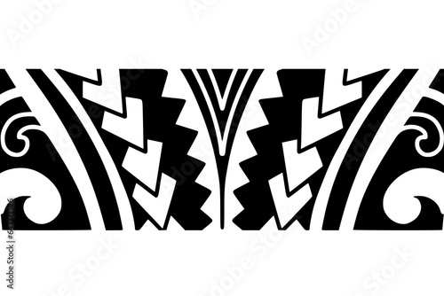 Wrap around arm polynesian tattoo design. Pattern aboriginal samoan. Vector illustration eps10.