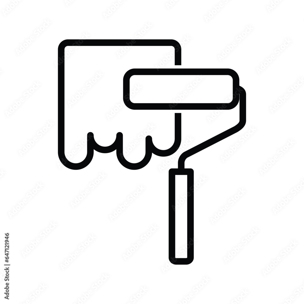 paint roller vector icon logo