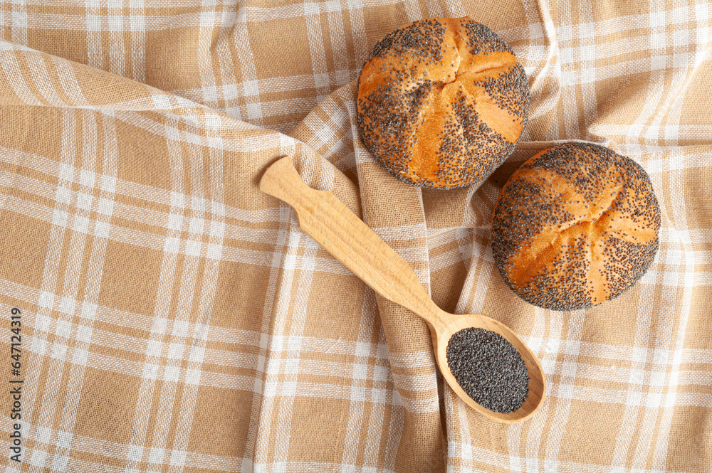 Poppy Seed Bread Isolated, Kaiser Roll, Seeds Breakfast Bun, Poppyseed Round Bagel, Poppy Seed Bun Poppy Seed Bread Isolated, Kaiser Roll, Seeds Breakfast Bun, Poppyseed Round Bagel, Poppy Seed Bun