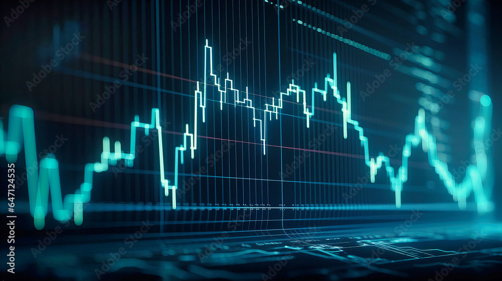 Stock Chart Reflected on Monitor: Financial Analysis Stock Chart Reflected on Monitor: Financial Analysis