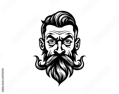Smiling guy, Happy bearded man character	