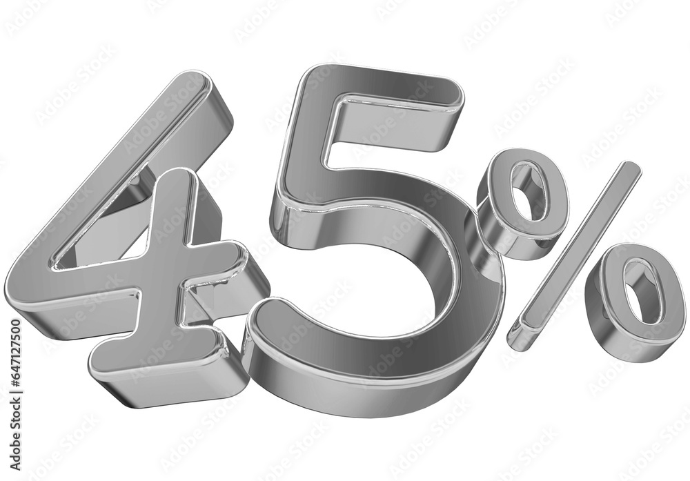 45 percent discount - 3d number silver 45 percent discount - 3d number silver