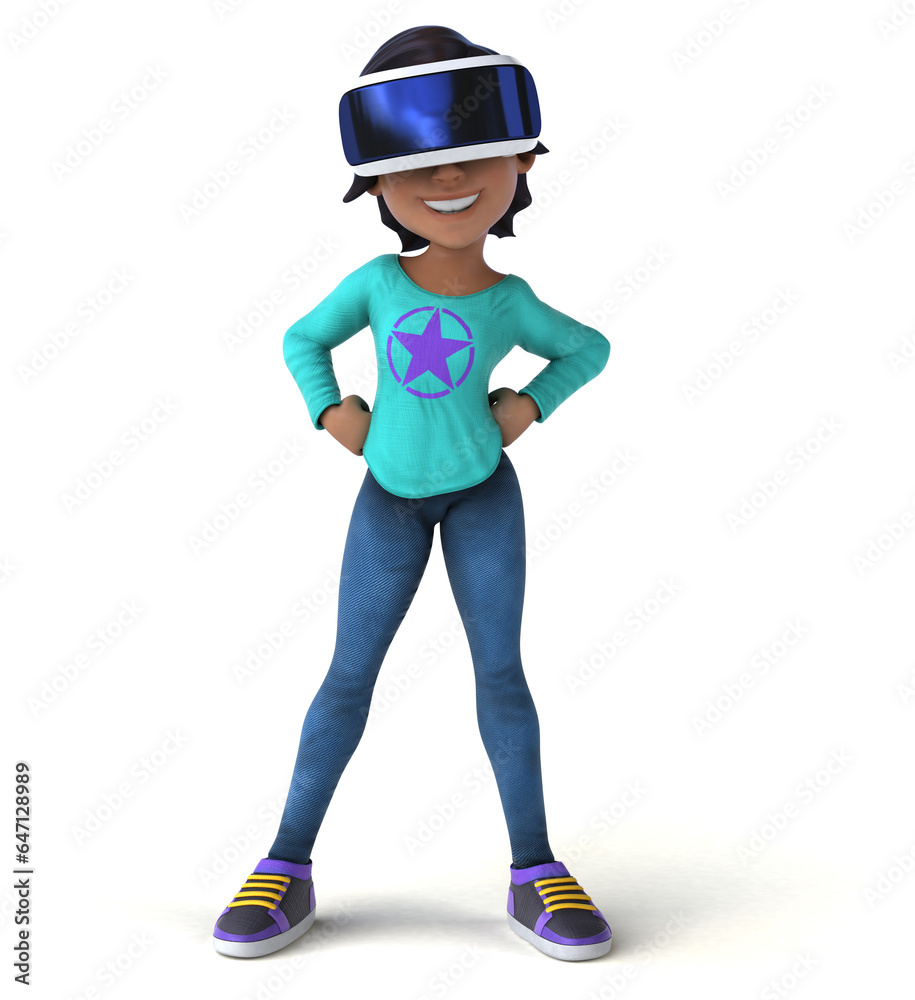 Fun 3D cartoon asian teenage girl Fun 3D cartoon asian teenage girl