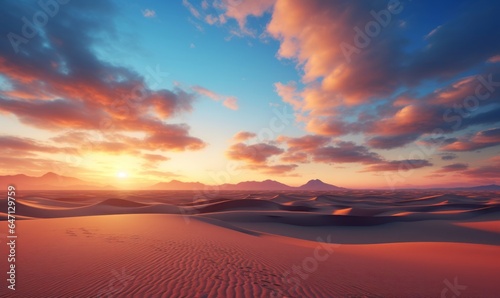 sunset over the the desert