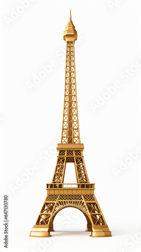 Eiffel tower famous monument of paris france in gold