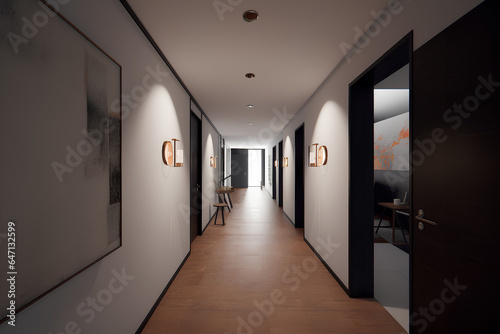 Classic style hallway interior in the hotel or luxury house