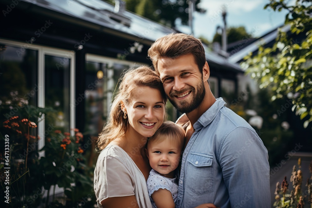 A happy family in front of their dream home. housing and the real estate market.'generative AI'
A happy family in front of their dream home. housing and the real estate market.'generative AI'