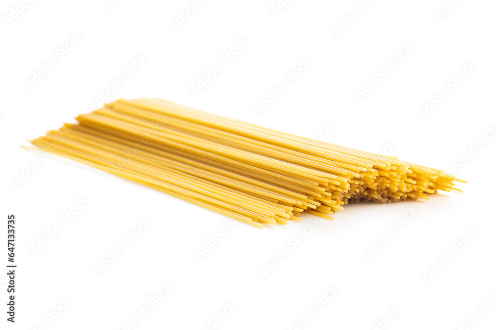 Spaghetti pasta. Uncooked italian pasta isolated on white background. Spaghetti pasta. Uncooked italian pasta isolated on white background.