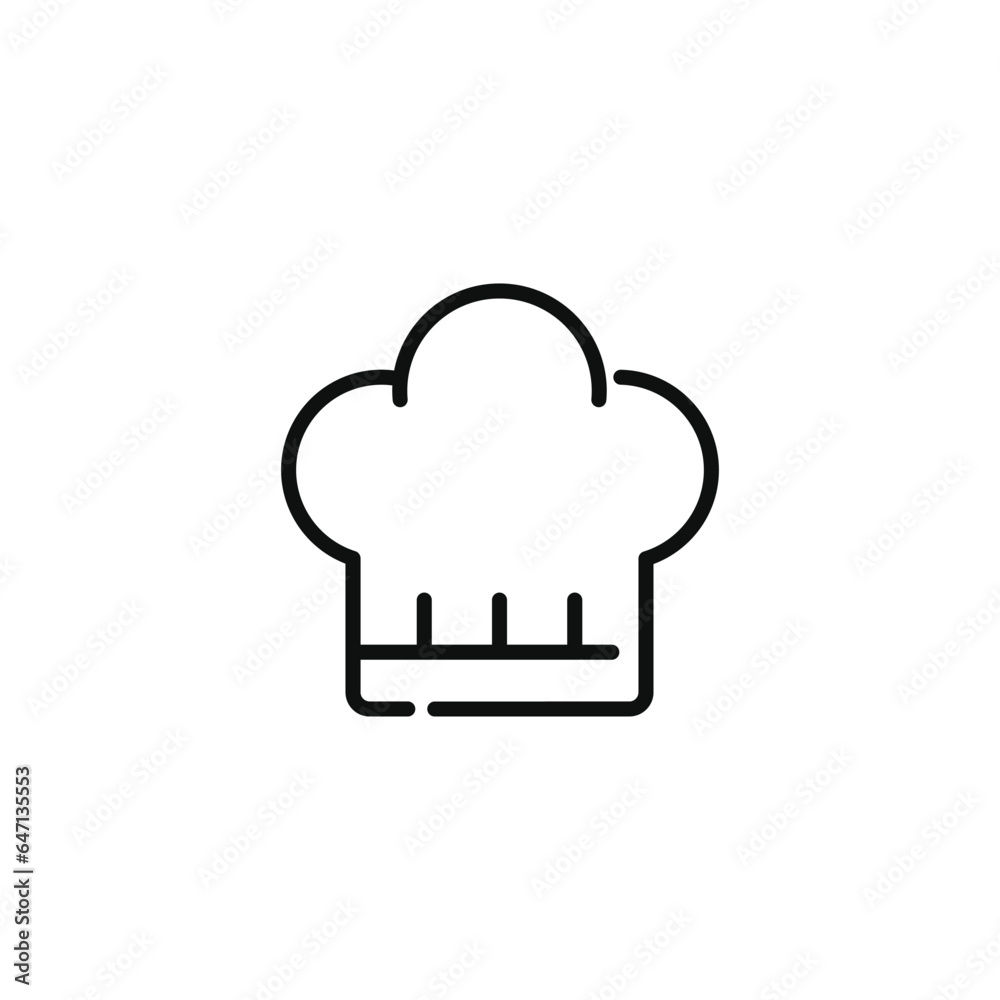 Chef hat line icon isolated on white background Chef hat line icon isolated on white background