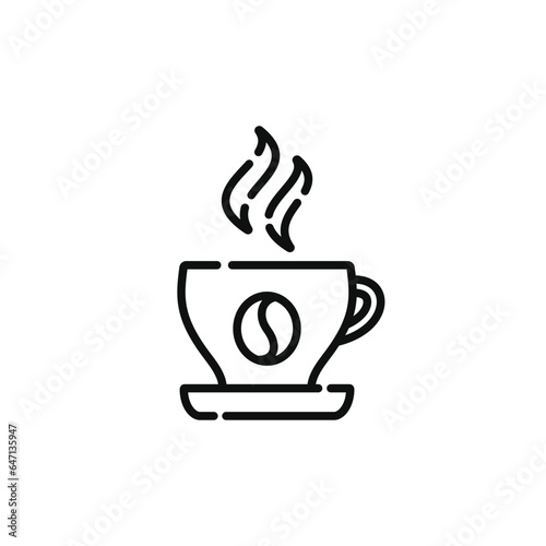 Coffee cup line icon isolated on white background