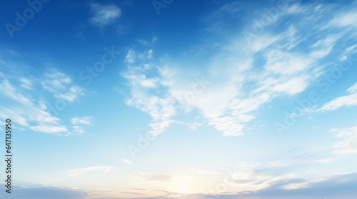 beautiful blue sky with white cloud in sunrise, Generative AI photo