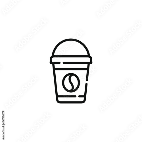 Coffee cup line icon isolated on white background