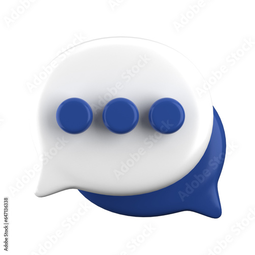 3d rendering of speech bubble icons, 3D Chat icon set. Set of 3d speak bubble. Chatting box, message box. Chat icon set. Balloon 3d style.