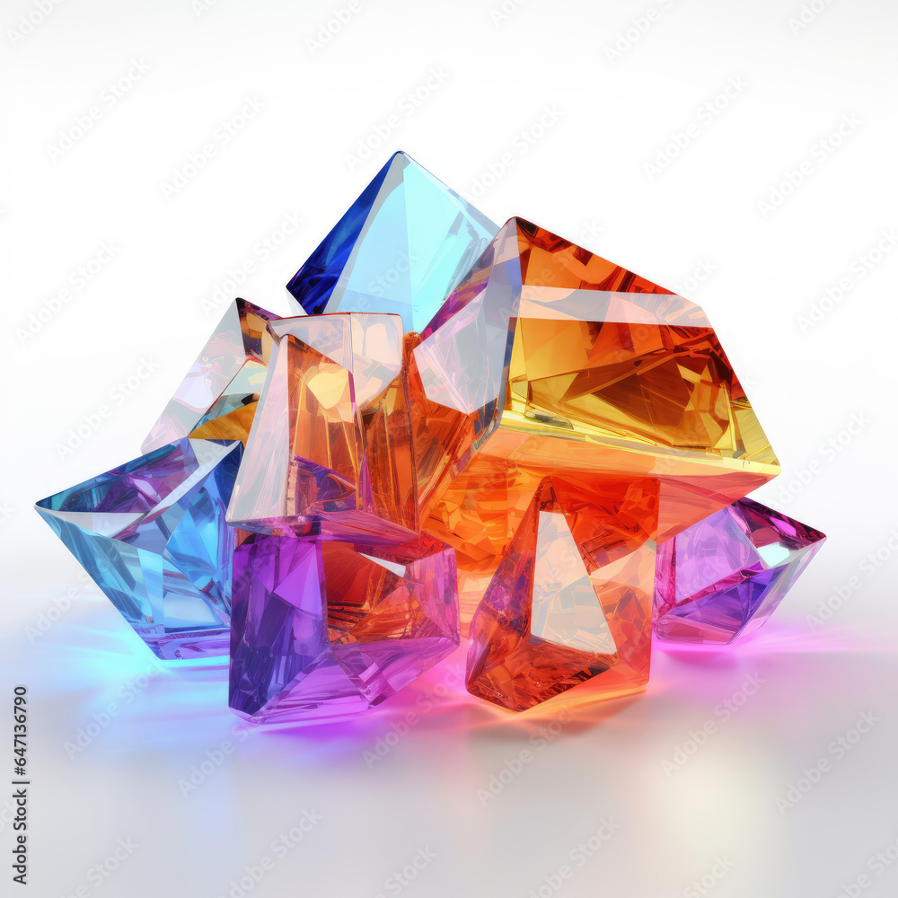 Fototapeta premium Colored gemstone on white background 