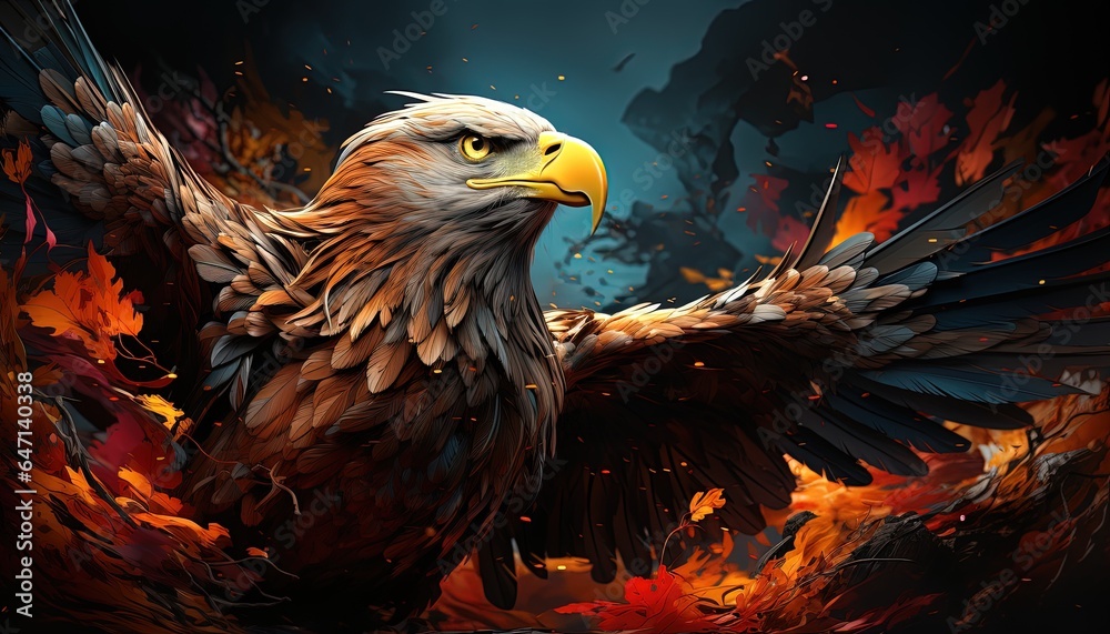 an enchanting 3D illustration of a soaring eagle an enchanting 3D illustration of a soaring eagle