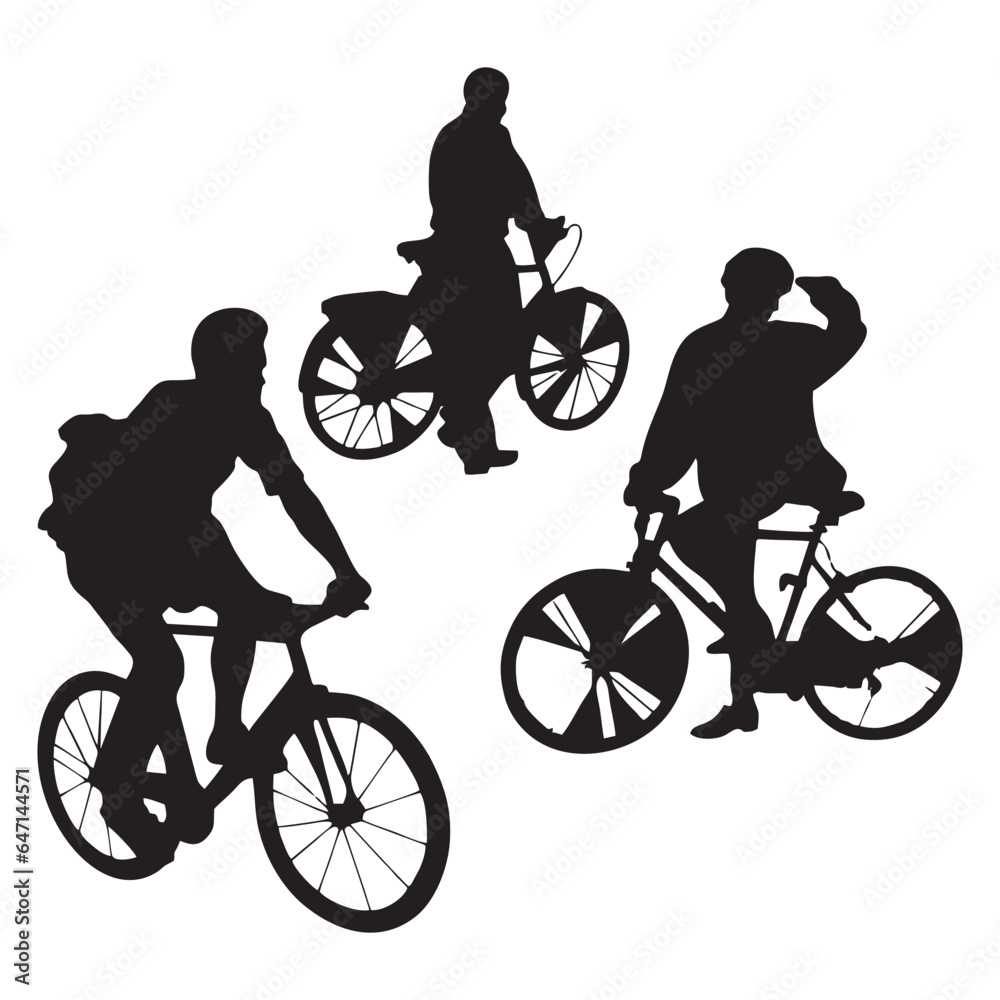 Obraz premium bicycles sillhouette and vector