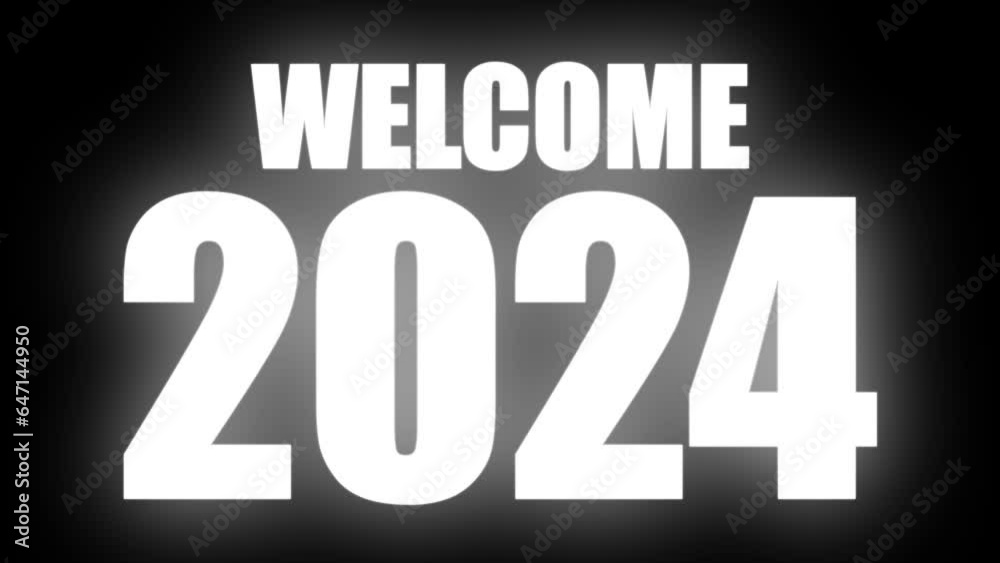 2024 welcome 2024 happy new year animated lettering text black flashing lights 2024 2024 welcome 2024 happy new year animated lettering text black flashing lights 2024