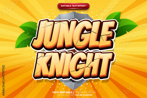 Jungle Knight comic cartoon Bold 3D Editable text Effect Style