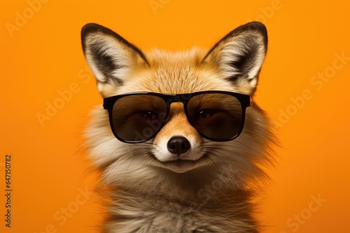 Portrait Fox With Sunglasses Orange Background Coloring Portraits, Foxes, Sunglasses, Orange, Backgrounds, Painting, Photography, Drawing