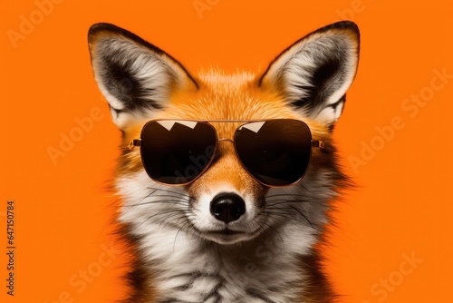 Portrait Fox With Sunglasses Orange Background Coloring Portraits, Foxes, Sunglasses, Orange, Backgrounds, Painting, Photography, Drawing