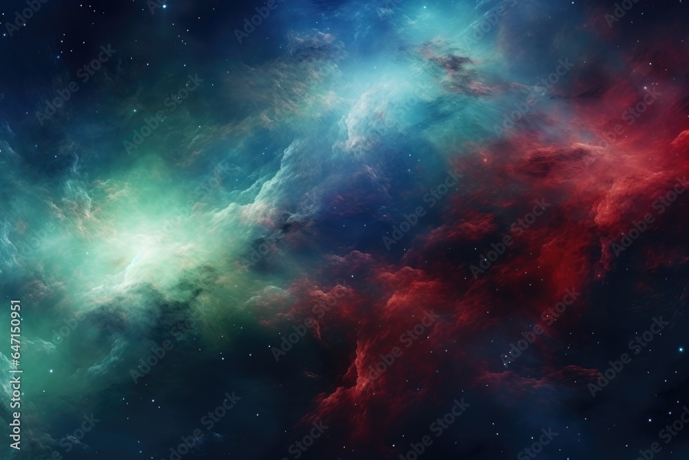 Red Green Blue Space , Panoramic Background Generative Ai