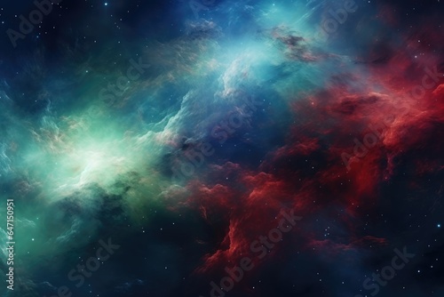Red Green Blue Space , Panoramic Background Generative Ai