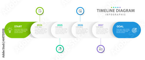 Infographic template for business. 6 Steps Modern Timeline diagram with roadmap and rounded rectangle topic charts, presentation vector infographic.