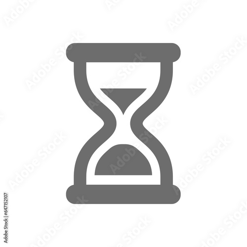 Hourglass or sandglass vector icon. Simple sand clock fill symbol.