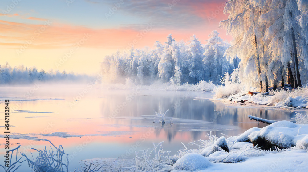 Fototapeta premium Amazing winter landscape