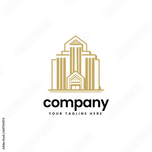 modern real estate building construction builders apartment house architecture skyline build business company minimalist logo