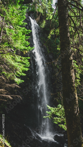 Long waterfall in the forest