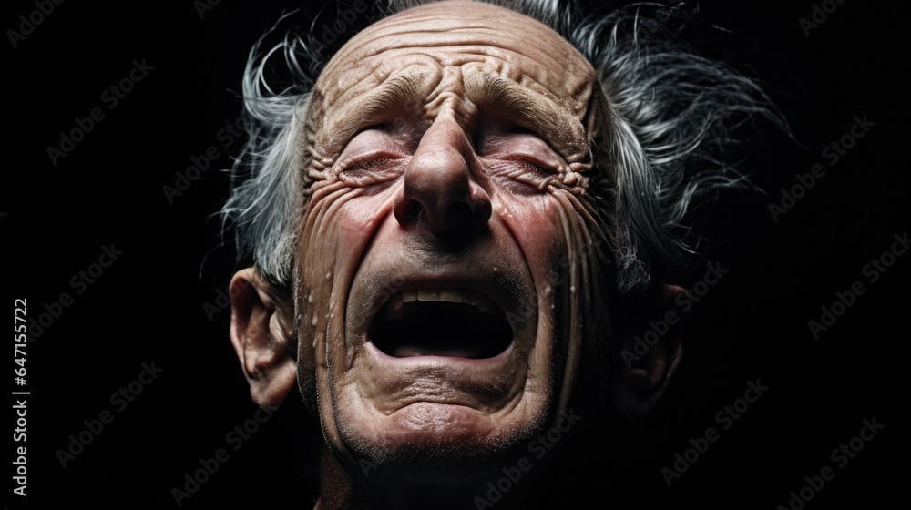 Foto de An expressive closeup portrait of an elderly man. Images in
