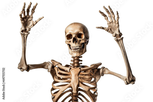 A Halloween skeleton isolated on white background - Generative AI