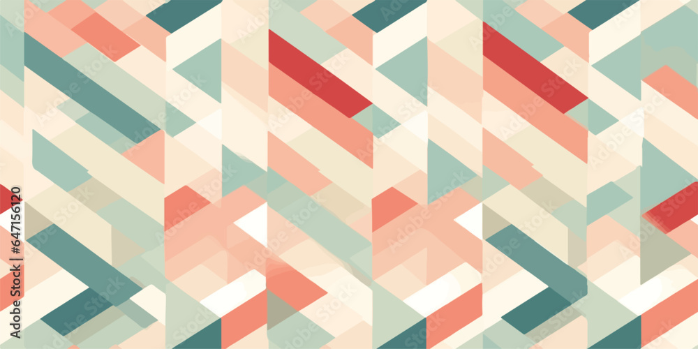 Groovy summer vintage pastel modern seamless pattern, floral, checkered ...