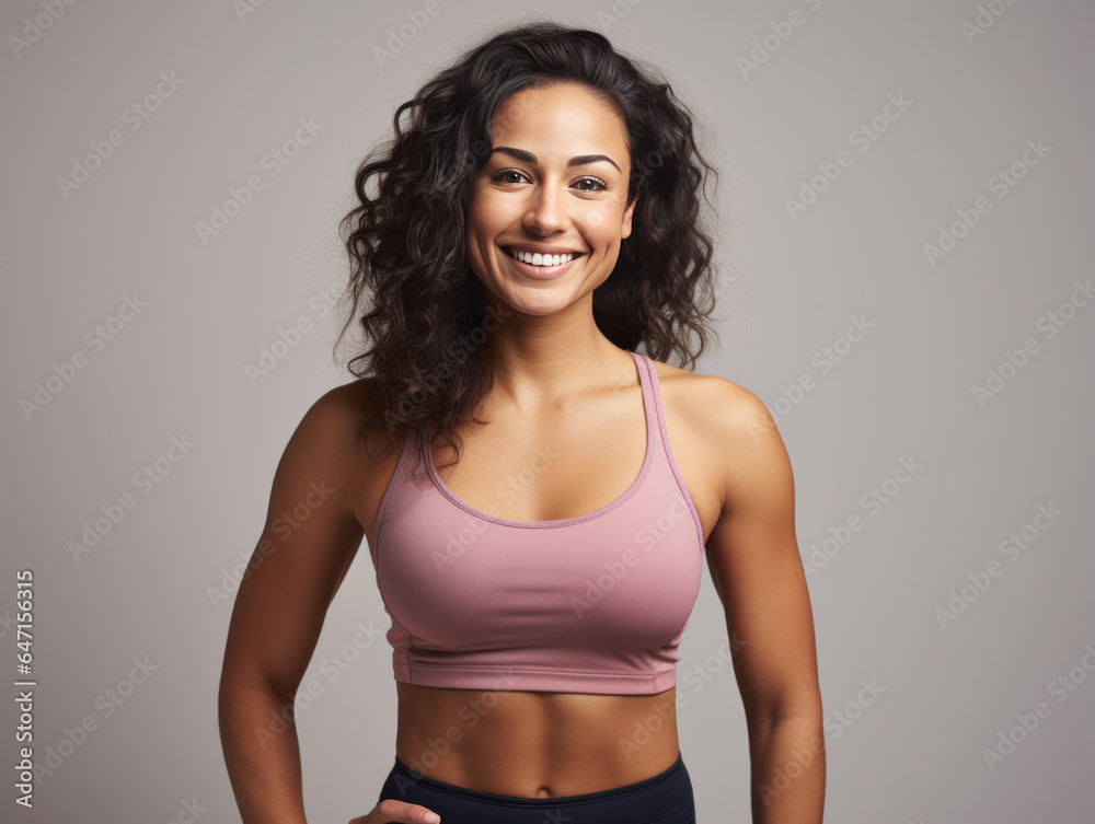 Empowering Excellence: A Business Portrait of a Diverse Female Fitness Trainer, Captured Against an Isolated Background, Radiating Confidence and Expertise Empowering Excellence: A Business Portrait of a Diverse Female Fitness Trainer, Captured Against an Isolated Background, Radiating Confidence and Expertise