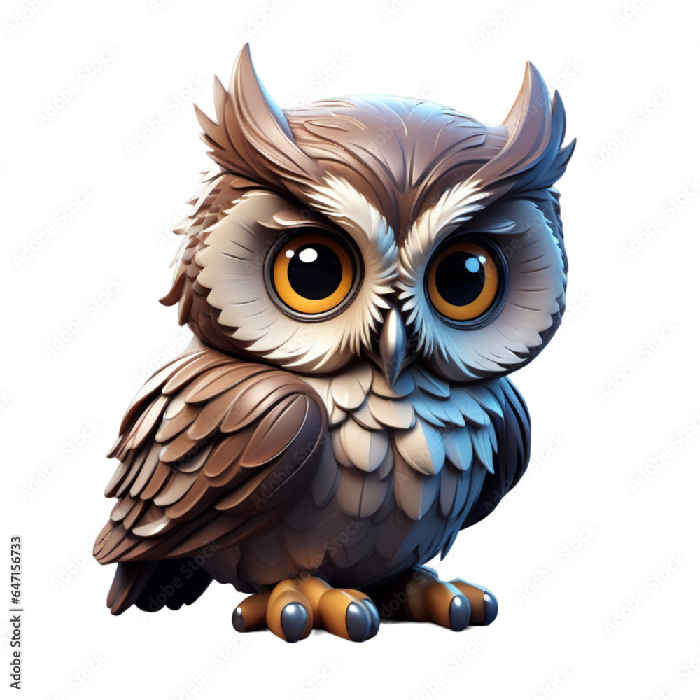 Realistic Cute Owl 3D Model Realistic Cute Owl 3D Model