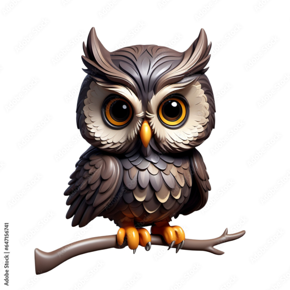 Realistic Cute Owl 3D Model Realistic Cute Owl 3D Model